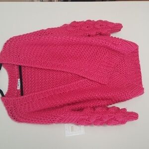 Macaron Chunky knit Open Front Sweater